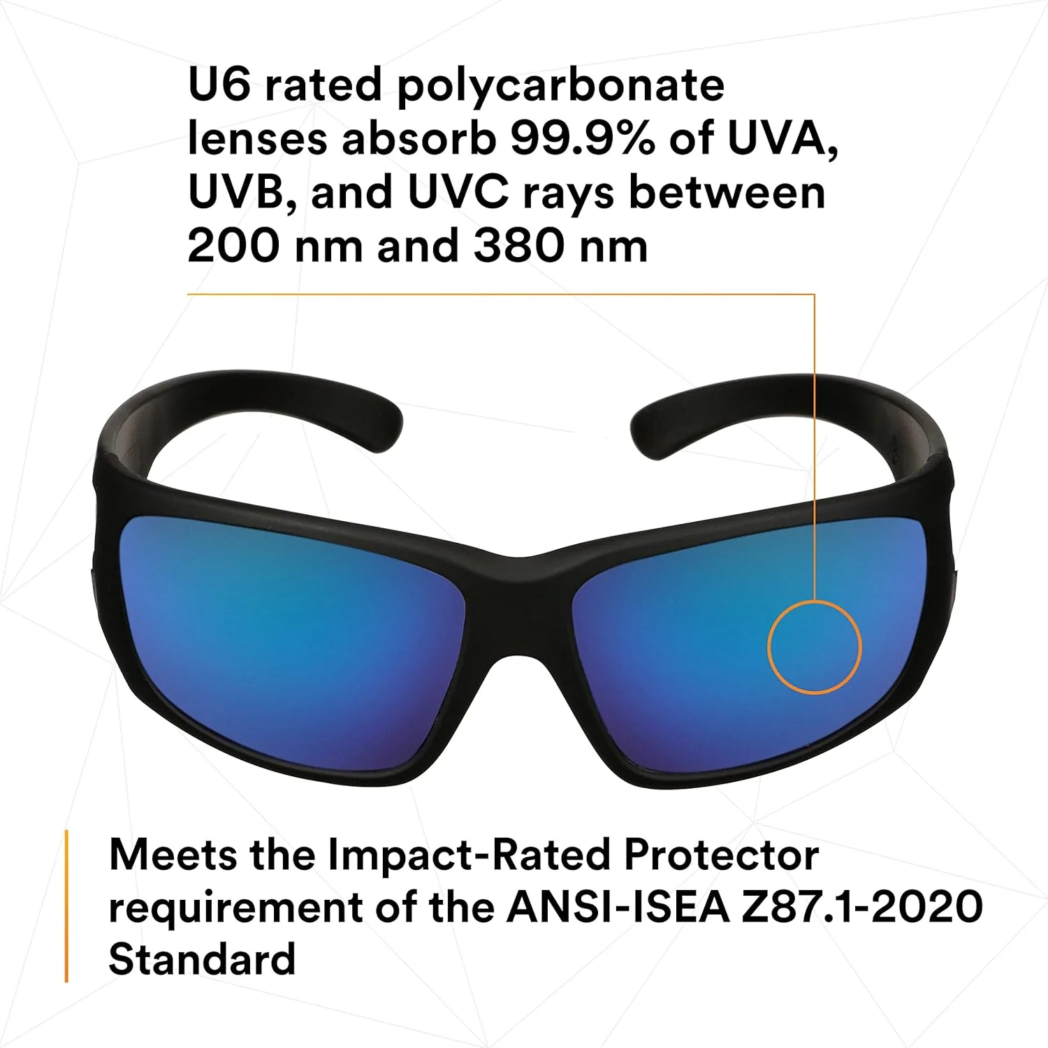 3M Maxim Elite 1000 Safety Glasses Black with Blue Mirror Anti-Fog Lenses - Image 3