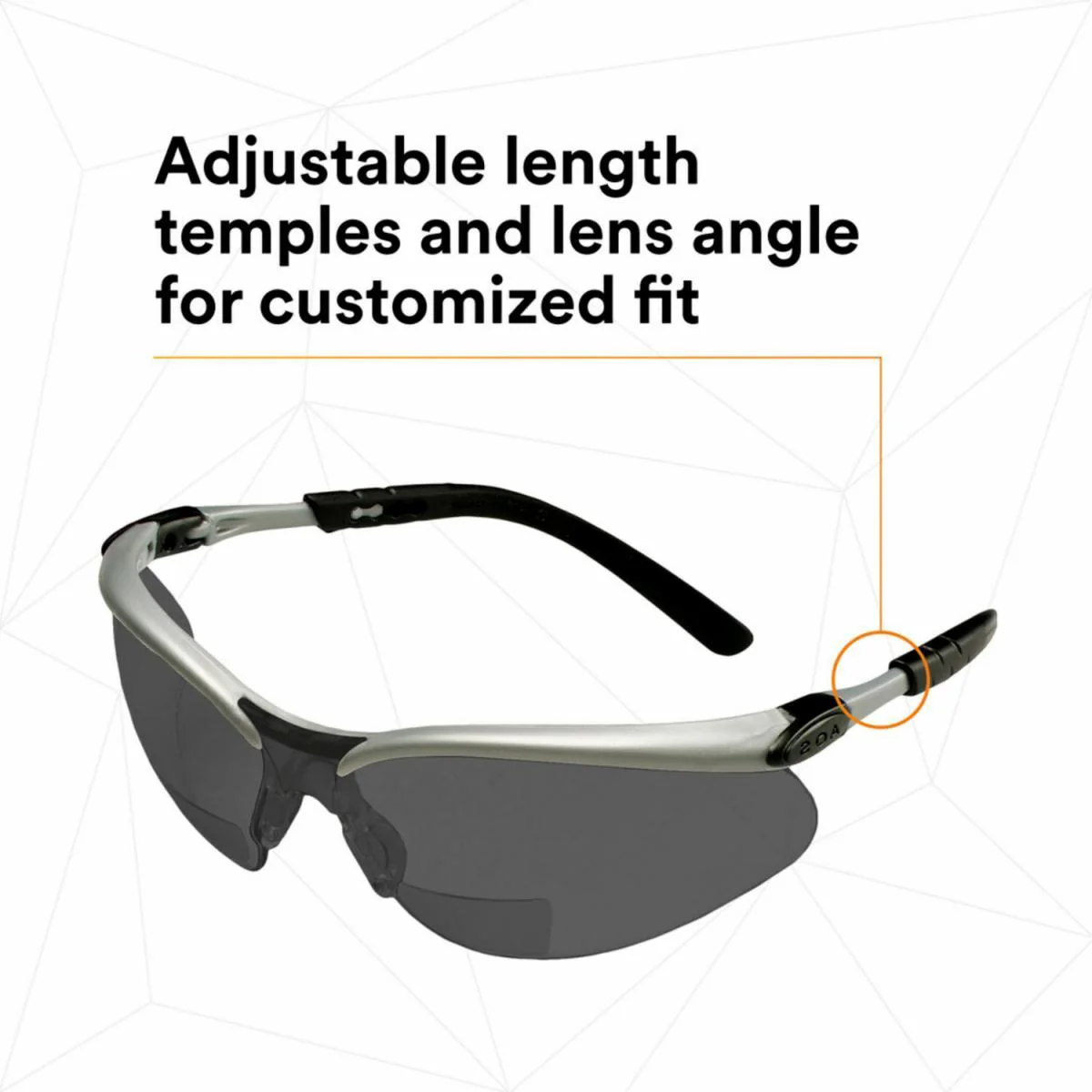 3M BX Bifocal Safety Glasses with Gray Anti-Fog Lenses - Image 3
