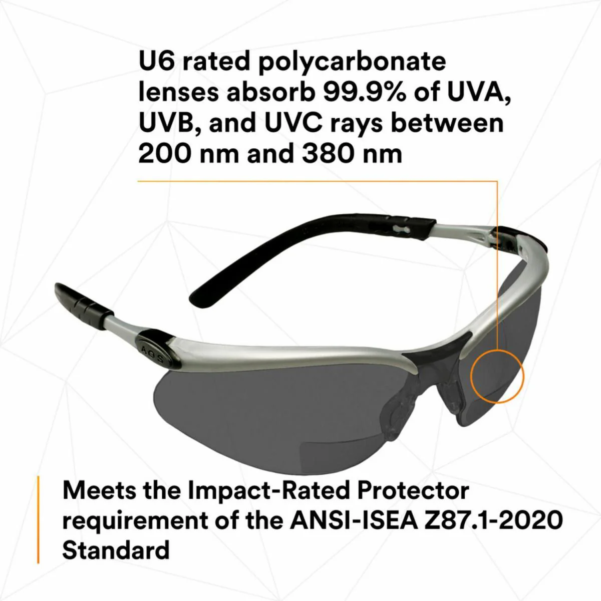 3M BX Bifocal Safety Glasses with Gray Anti-Fog Lenses - Image 5
