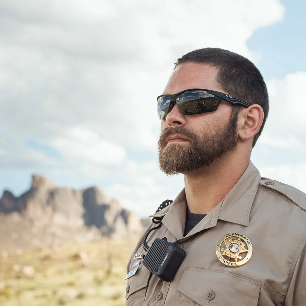 Bolle BSSI Tryon Ballistic Safety Glasses Black Frame with Smoke Platinum Anti-Fog Lenses - Image 3