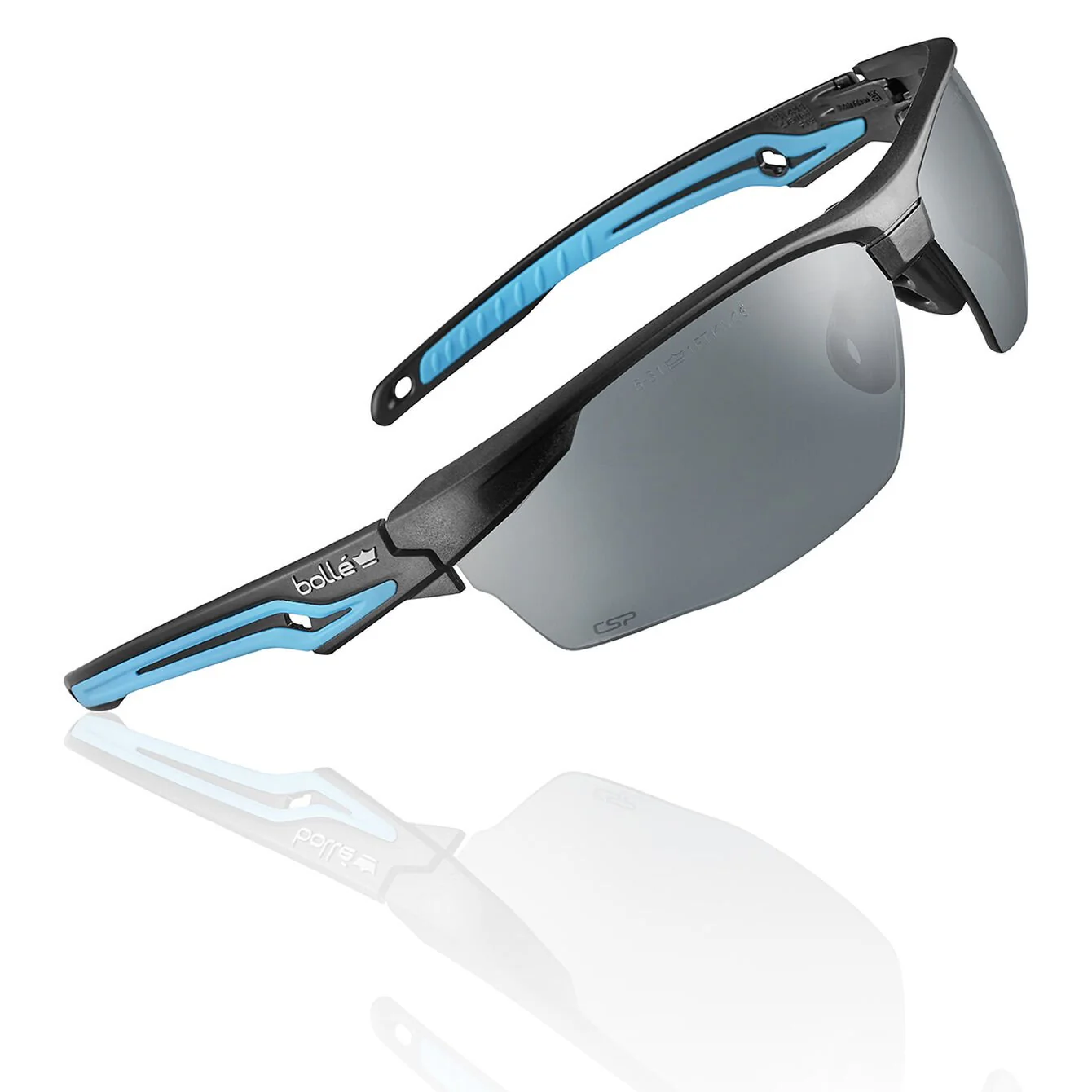 Bolle Tryon Safety Glasses Black/Blue with Smoke Anti-Fog Lenses - Image 7