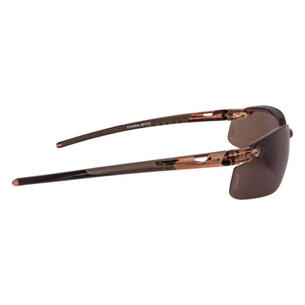Crossfire ES5 Safety Glasses Crystal Brown with Polarized Brown Lenses - Image 6