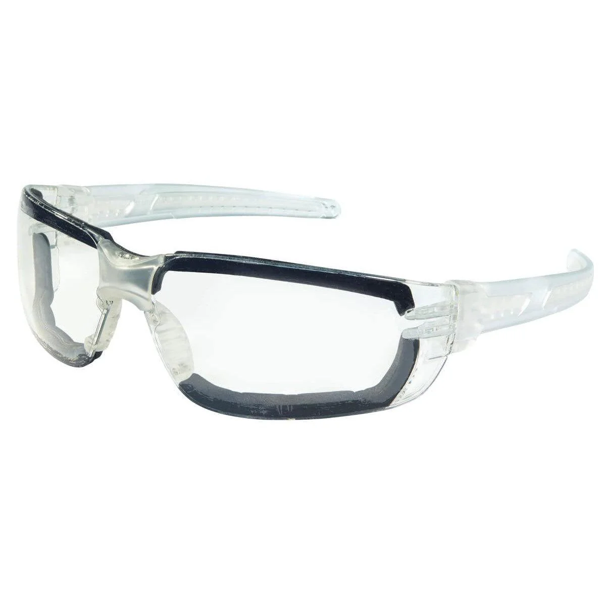 MCR Safety HK3 Safety Glasses with Foam-Lined Clear Frame and Clear MAX6 Anti-Fog Lens