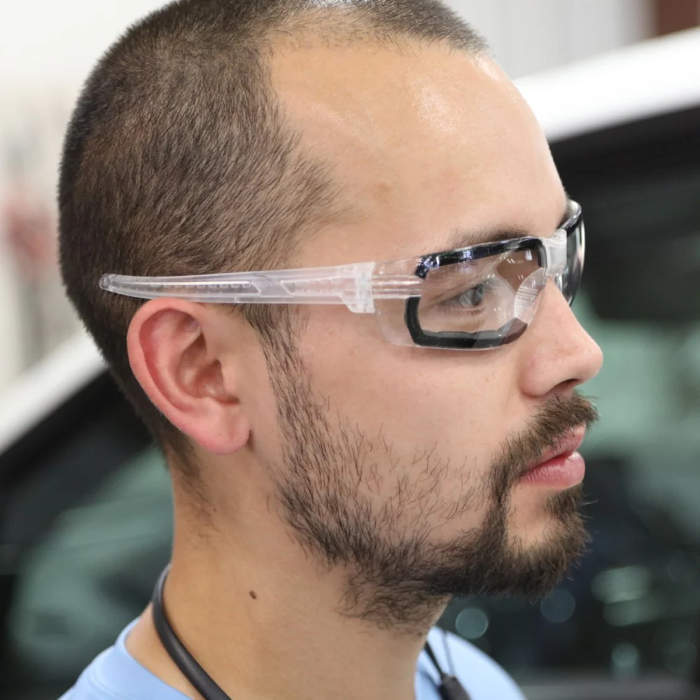 MCR Safety HK3 Safety Glasses with Foam-Lined Clear Frame and Clear MAX6 Anti-Fog Lens - Image 2