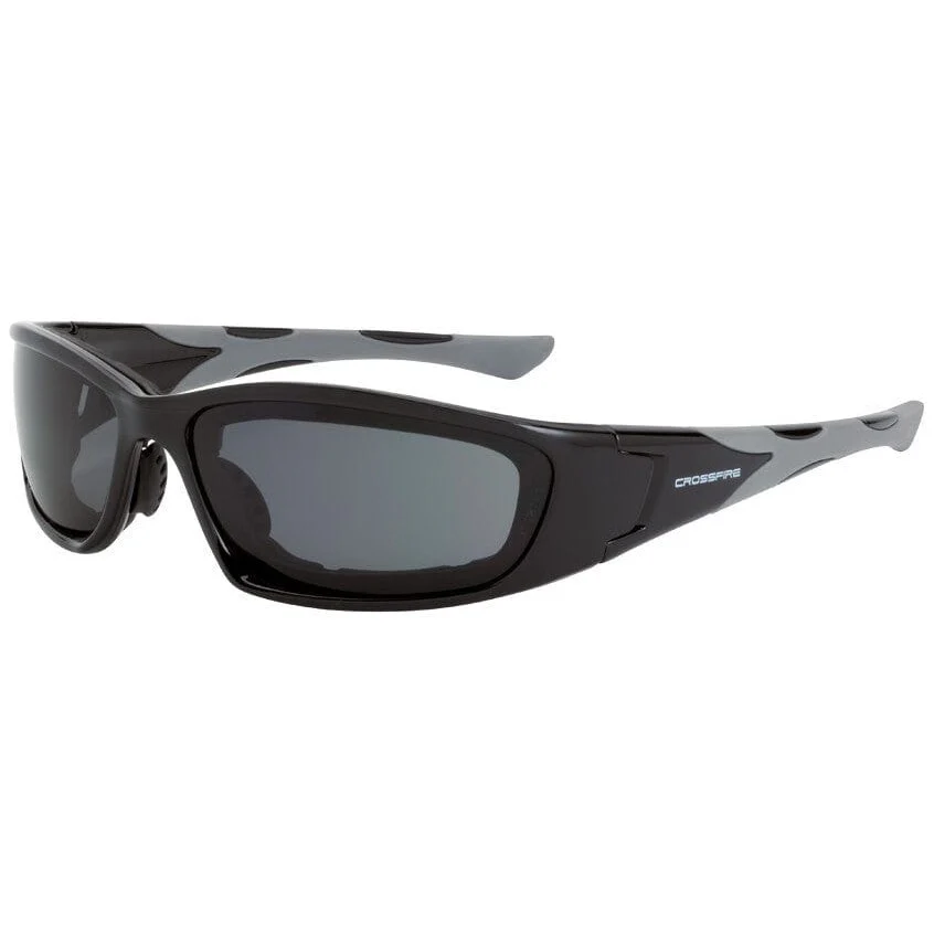 Crossfire MP7 Foam-Lined Safety Glasses Black with Dark Smoke Anti-Fog Lenses