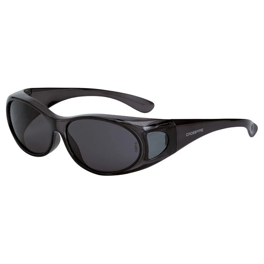 Crossfire OG3 OTG Safety Glasses Black with Smoke Lenses