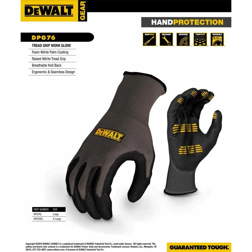 DeWalt DPG76 Tread Grip Work Gloves - Image 2