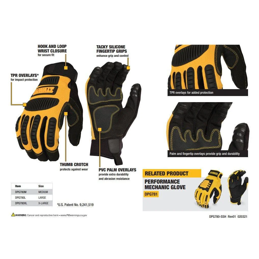 DeWalt DPG780 Performance Mechanic Work Gloves - Image 3