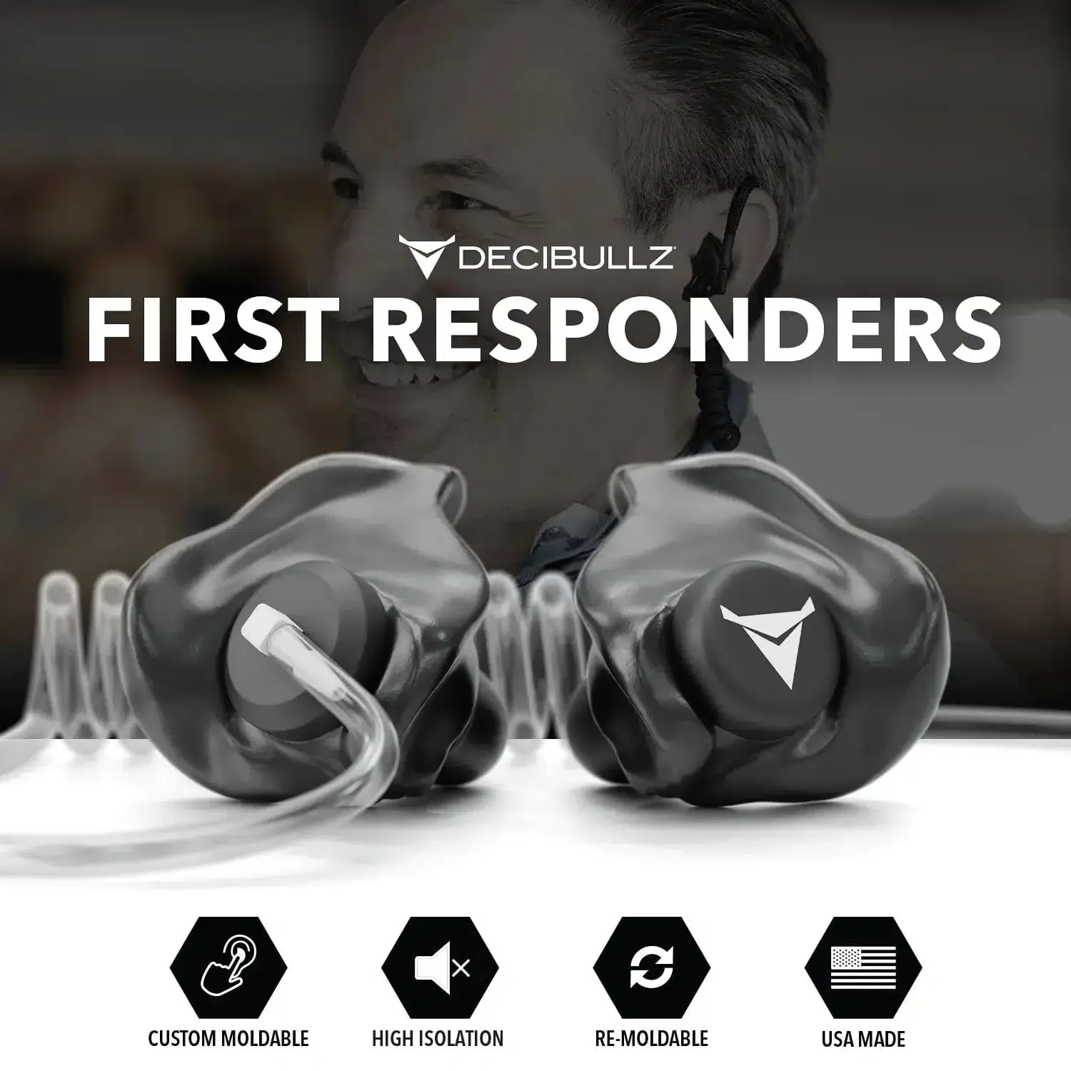 Decibullz +Isolation Custom Molded Two-Way Surveillance Acoustic Tube Headset (Motorola) - Image 9