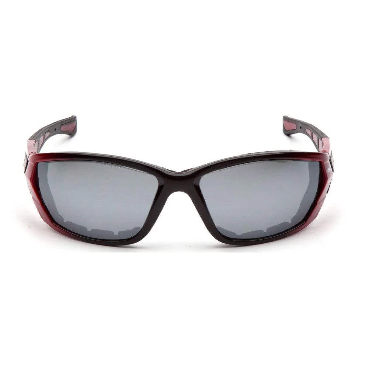 Pyramex Atrex Safety Glasses Red Foam-Padded with Silver Mirror Lenses - Image 2