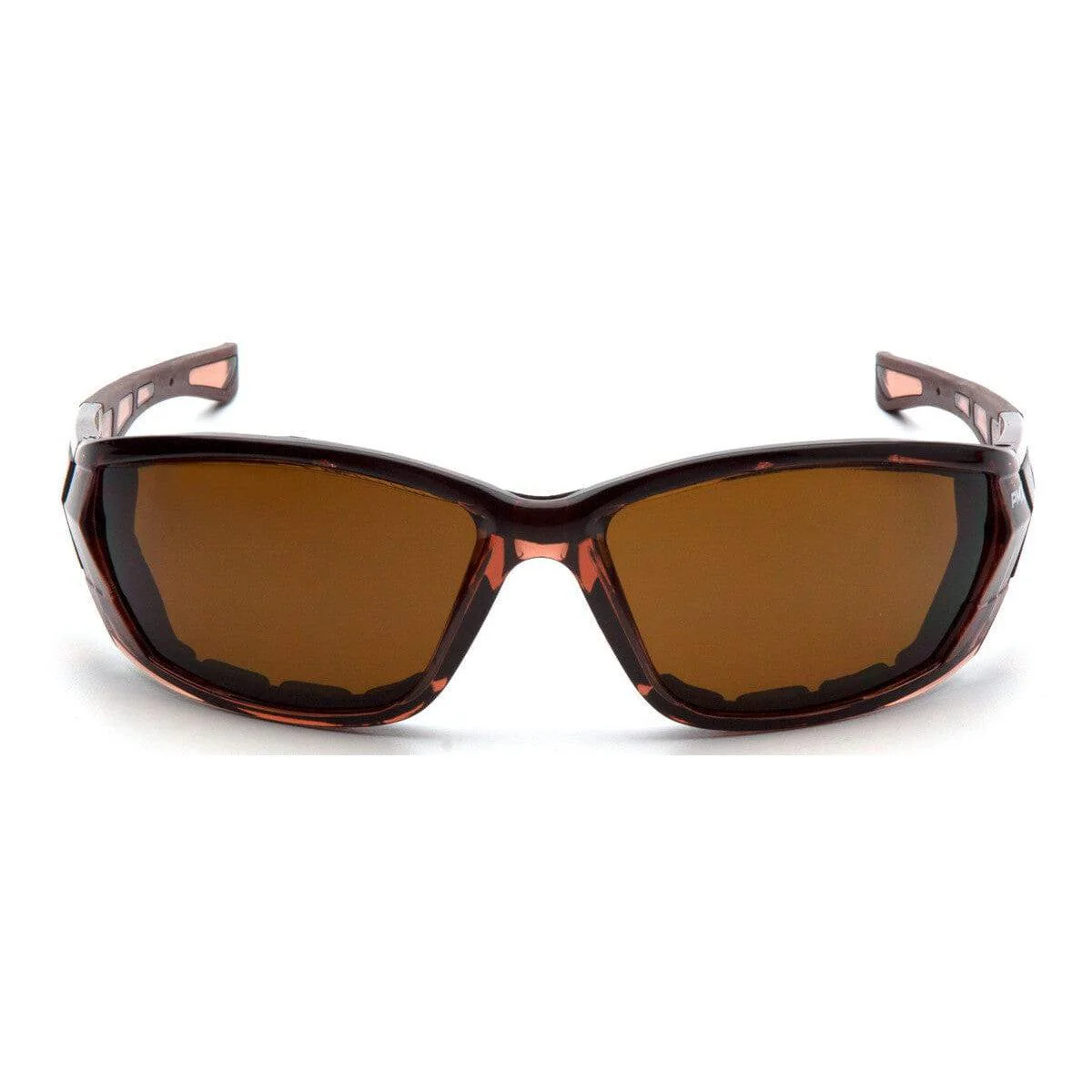 Pyramex Atrex Safety Glasses Brown Foam-Padded with Coffee Anti-Fog Lenses - Image 2