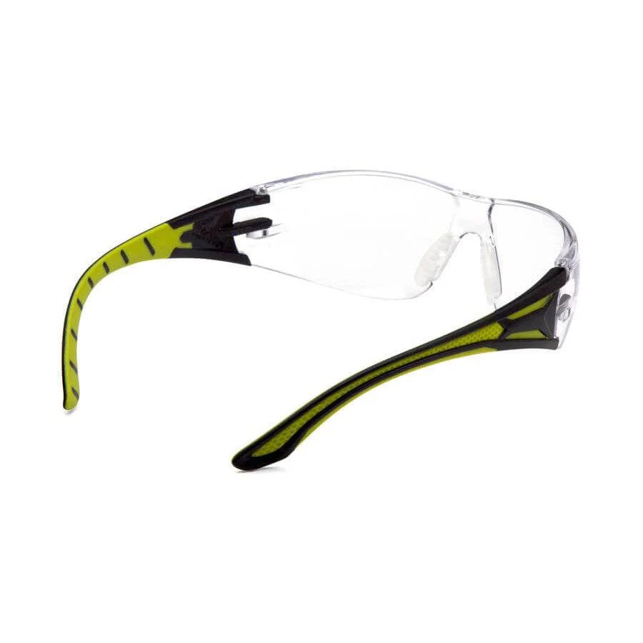 Pyramex Endeavor Plus Safety Glasses with Black/Green Temples and Clear Anti-Fog Lens - Image 5