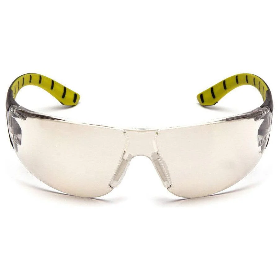 Pyramex Endeavor Plus Safety Glasses with Black/Green Temples and Indoor-Outdoor Lens - Image 2