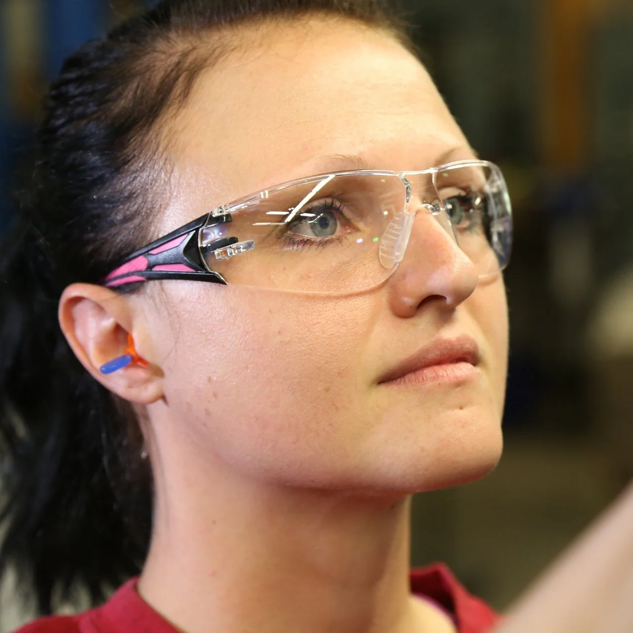 Pyramex Endeavor Plus Safety Glasses Pink Temples with Clear Anti-Fog Lenses - Image 2