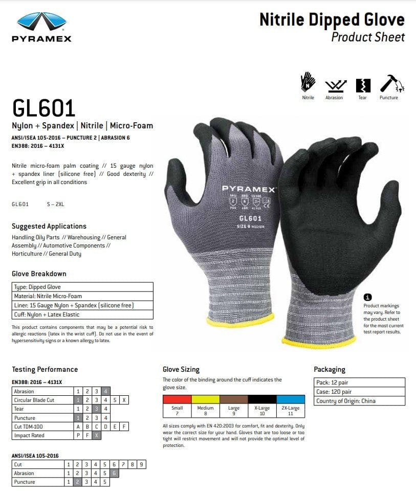Pyramex GL601 Series Micro-Foam Nitrile Gloves - Image 4