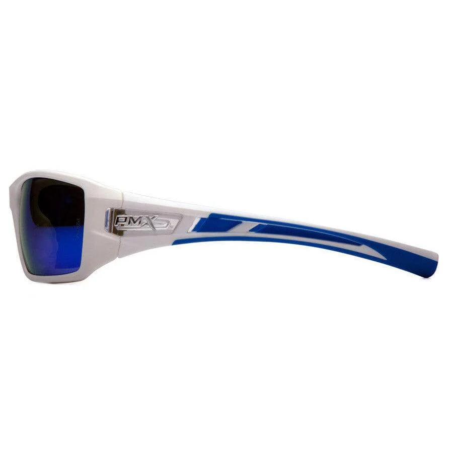 Pyramex Velar Safety Glasses with White/Blue Frame and Ice Blue Mirror Lens - Image 3