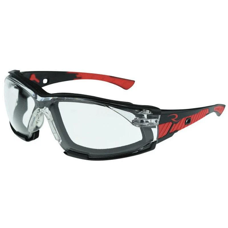 Radians Obliterator Foam-Lined Safety Glasses Black/Red Frame Clear IQUITY Anti-Fog Lens - Image 8