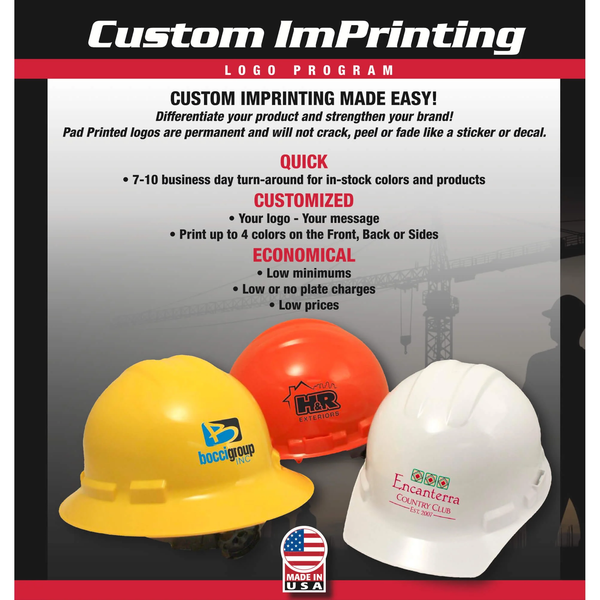 Radians Quartz QHR4 Full Brim Hard Hat 4 Point Ratchet Suspension Made in USA - Image 11